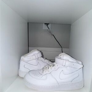 Nike All-White High-Top Sneakers kids 3 Air Force
